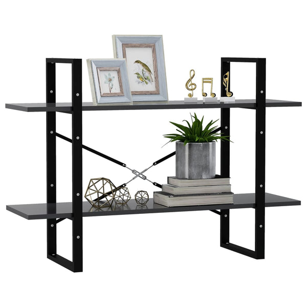 2 Tier Book Cabinet Grey 100X30x70 Cm Engineered Wood Bookshelves