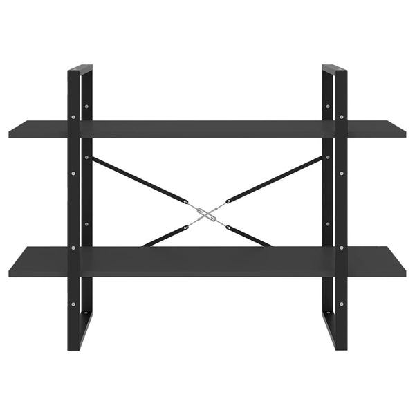 2 Tier Book Cabinet Grey 100X30x70 Cm Engineered Wood Bookshelves