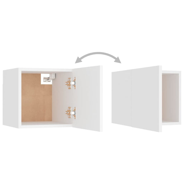 6 Piece Tv Cabinet Set White Engineered Wood Tv Stands & Entertainment Units