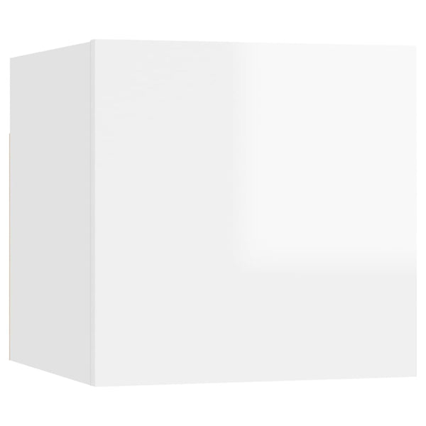 Bedside Cabinet High Gloss White 30.5X30x30 Cm Engineered Wood Bedside Tables