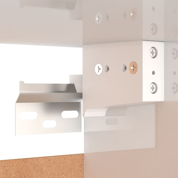 Bedside Cabinet High Gloss White 30.5X30x30 Cm Engineered Wood Bedside Tables