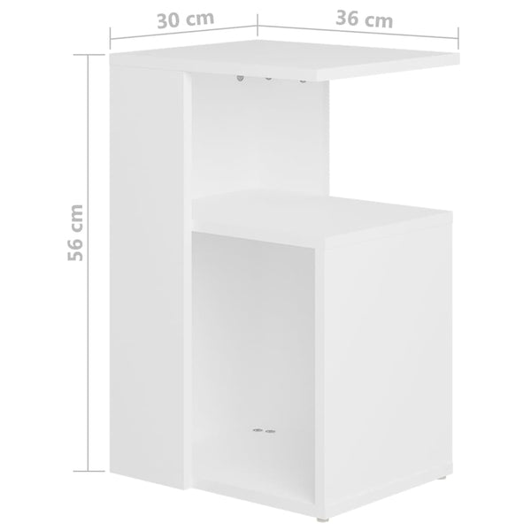 Side Table White 36X30x56 Cm Engineered Wood Side Tables