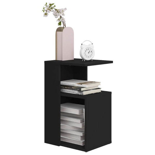 Side Table Black 36X30x56 Cm Engineered Wood Side Tables