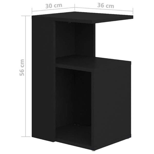 Side Table Black 36X30x56 Cm Engineered Wood Side Tables