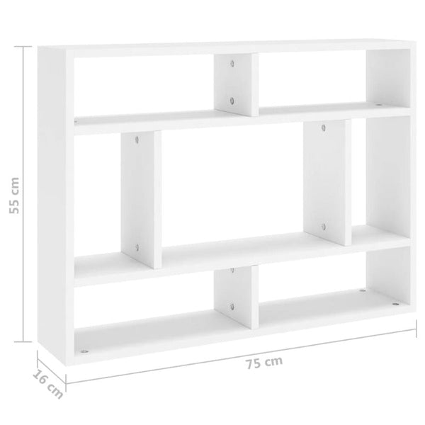 Vidaxl Wall Shelf White 75X16x55 Cm Engineered Wood Wall Shelves