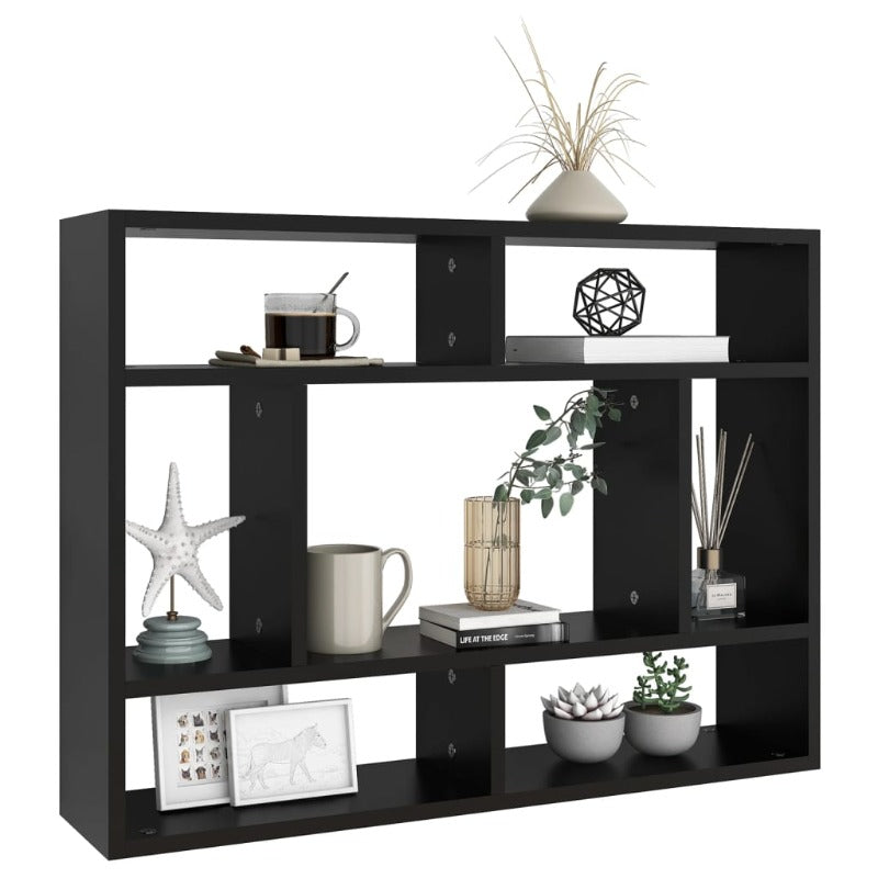 Wall Shelf Black 75X16x55 Cm Engineered Wood Wall Shelves