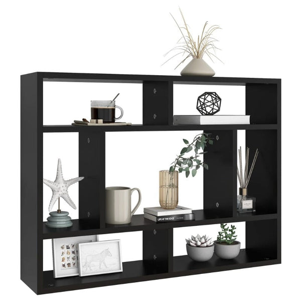 Wall Shelf Black 75X16x55 Cm Engineered Wood Wall Shelves