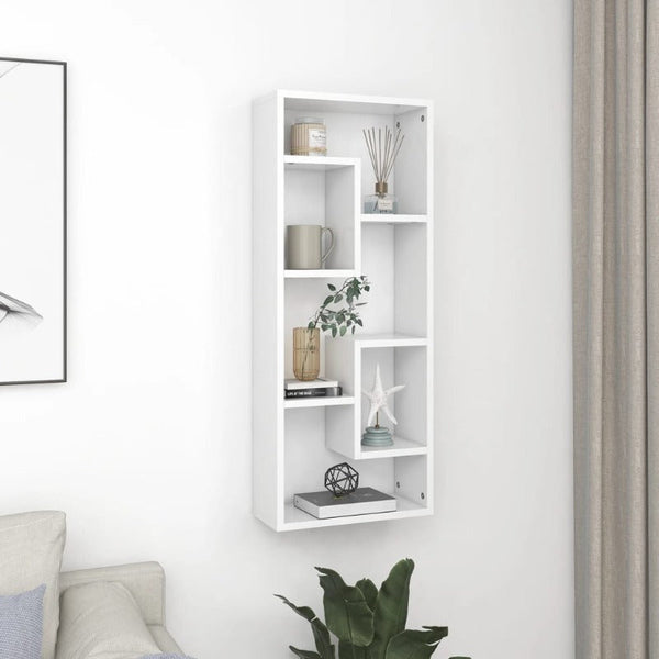 Wall Shelf White 36X16x90 Cm Engineered Wood Bookshelves