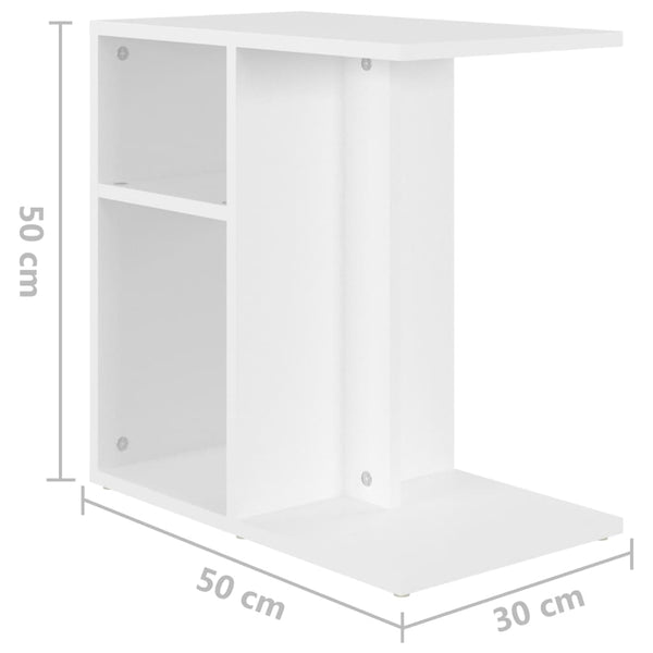 Side Table White 50X30x50 Cm Engineered Wood Side Tables