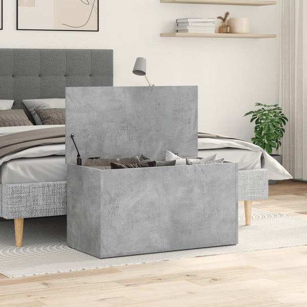 Storage Chest Concrete Grey 84X42x46 Cm Engineered Wood Blanket Boxes