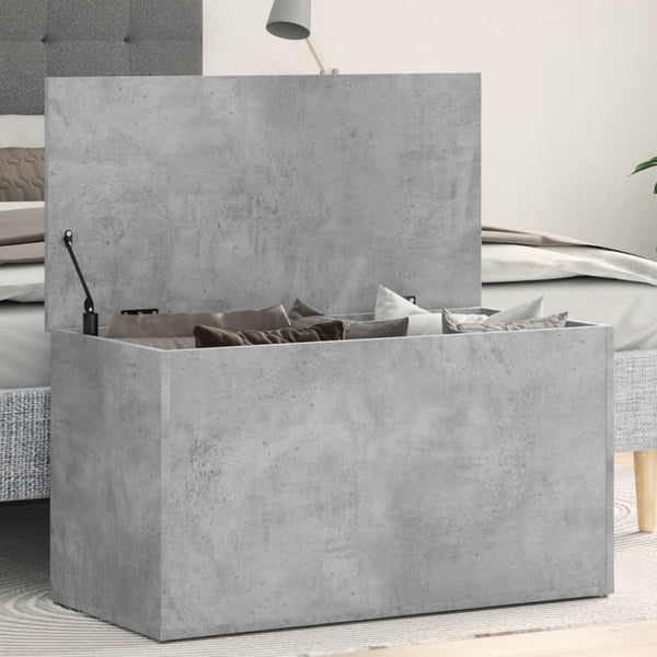 Storage Chest Concrete Grey 84X42x46 Cm Engineered Wood Blanket Boxes