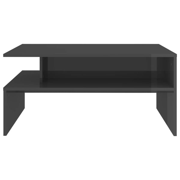 Coffee Table High Gloss Grey 90X60x42.5 Cm Engineered Wood Coffee Tables