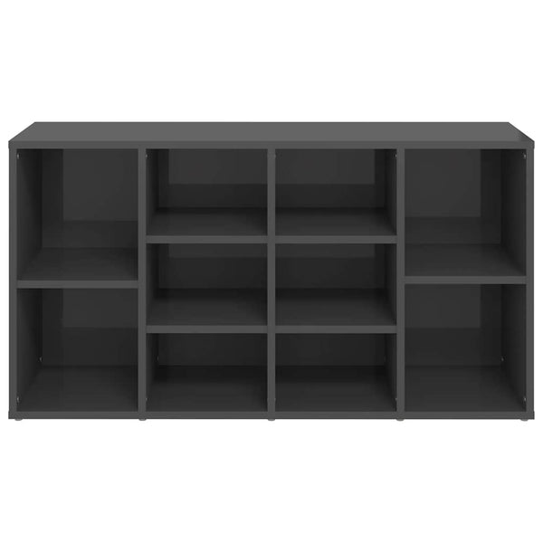 Vidaxl Shoe Bench High Gloss Grey 103X30x55 Cm Engineered Wood Shoe Organisers