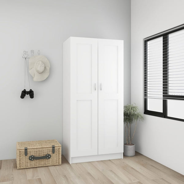Wardrobe White 82.5X51.5X180 Cm Engineered Wood Wardrobes