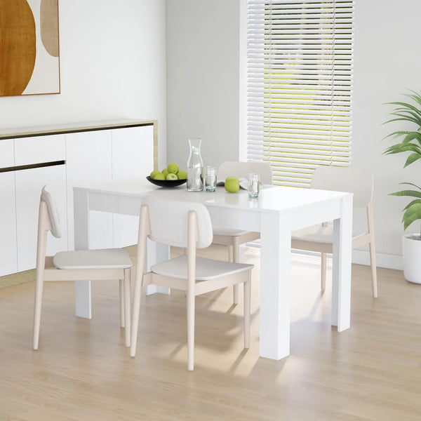 Dining Table White 140X74.5X76 Cm Engineered Wood Dining Tables