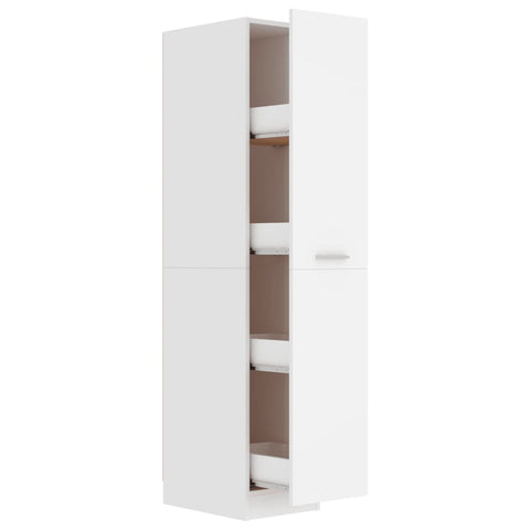 Apothecary Cabinet White 30X42.5X150 Cm Engineered Wood