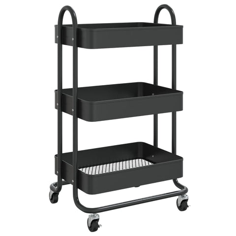 3 Tier Trolley Black 43X34x79 Cm Steel Other Home Furniture