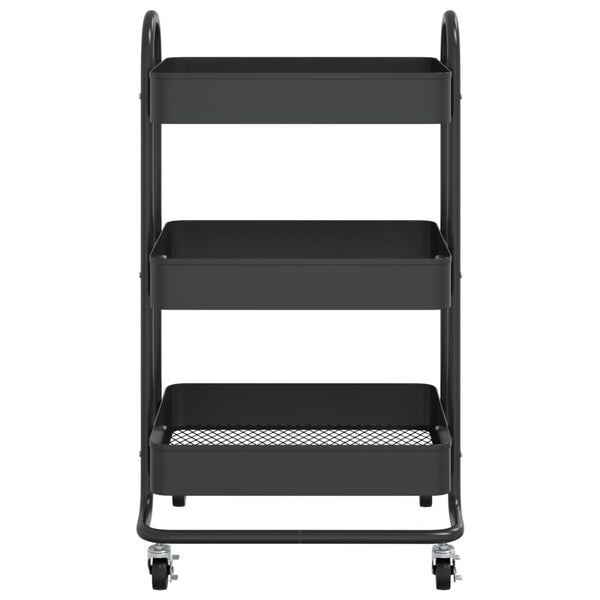 3 Tier Trolley Black 43X34x79 Cm Steel Other Home Furniture