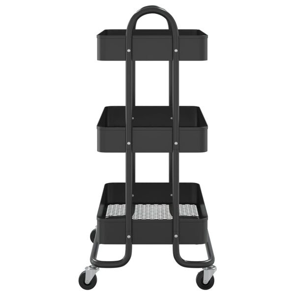 3 Tier Trolley Black 43X34x79 Cm Steel Other Home Furniture