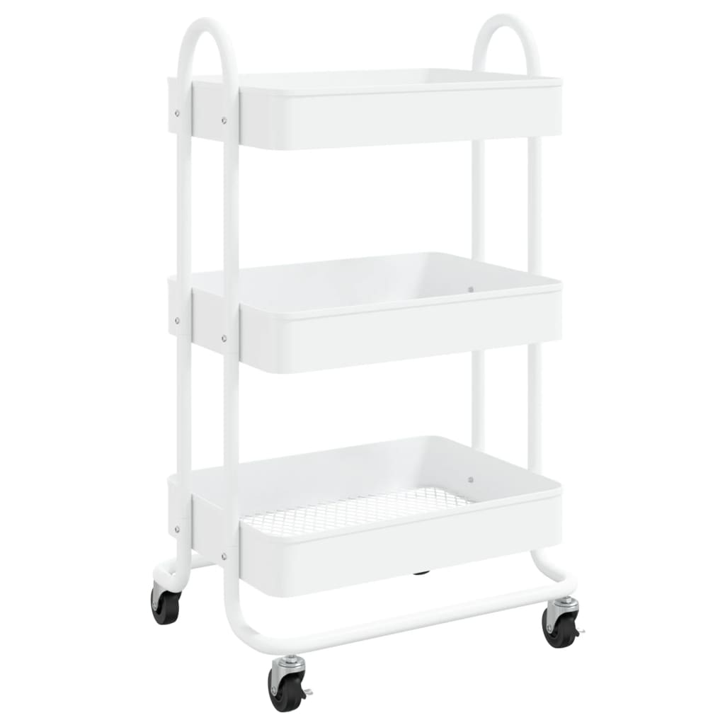 3 Tier Trolley White 43X34x79 Cm Steel Other Home Furniture