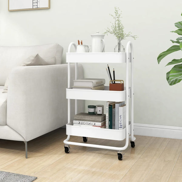 3 Tier Trolley White 43X34x79 Cm Steel Other Home Furniture