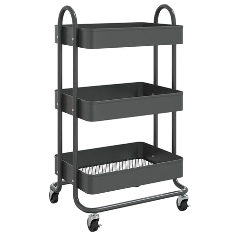 3 Tier Trolley Anthracite 43X34x79 Cm Steel Other Home Furniture