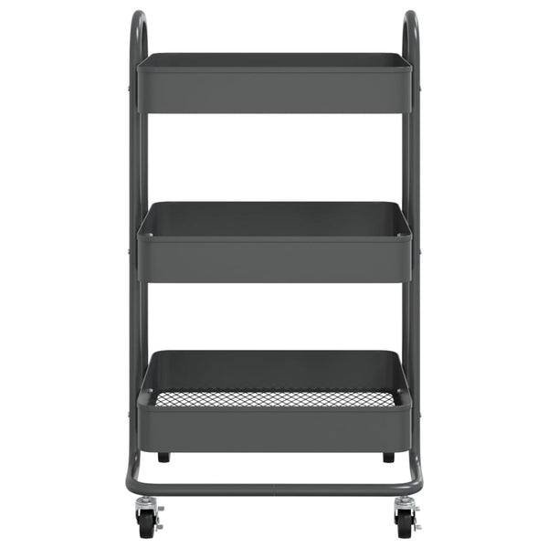 3 Tier Trolley Anthracite 43X34x79 Cm Steel Other Home Furniture