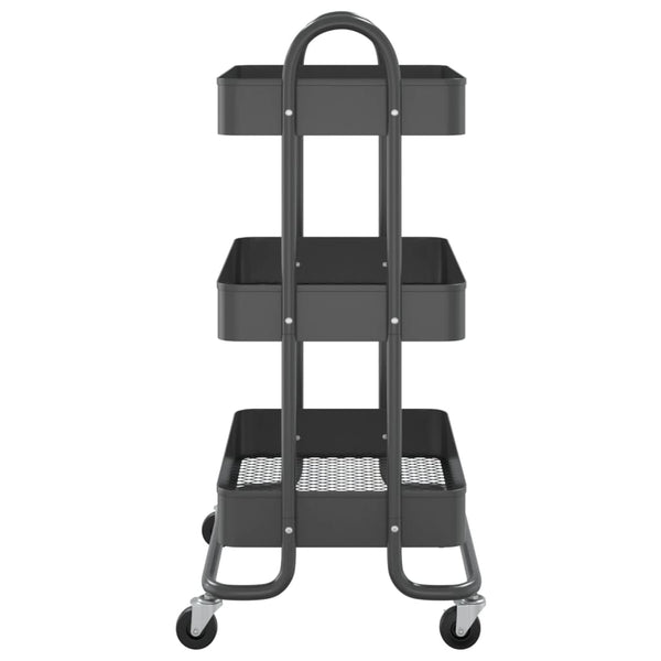3 Tier Trolley Anthracite 43X34x79 Cm Steel Other Home Furniture