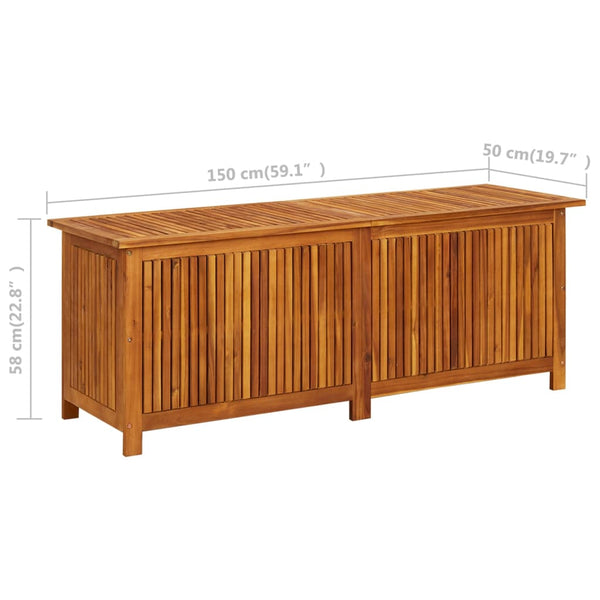 Vidaxl Garden Storage Box 150X50x58 Cm Solid Wood Acacia Storage Boxes
