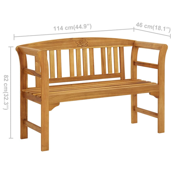 Garden Bench 114 Cm Solid Acacia Wood Patio Benches