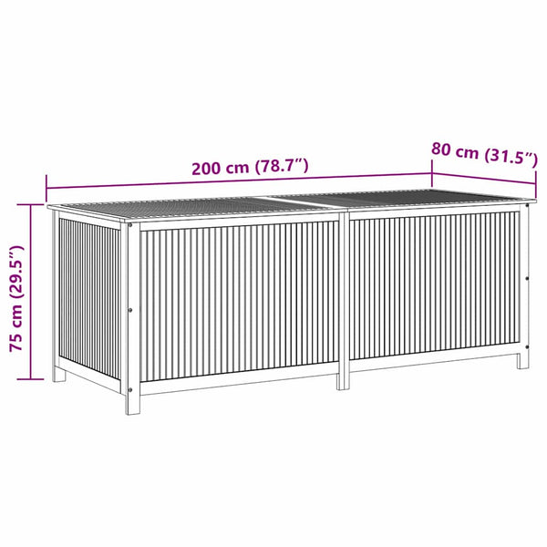 Vidaxl Garden Storage Box 200Cm Solid Acacia Wood Storage Boxes