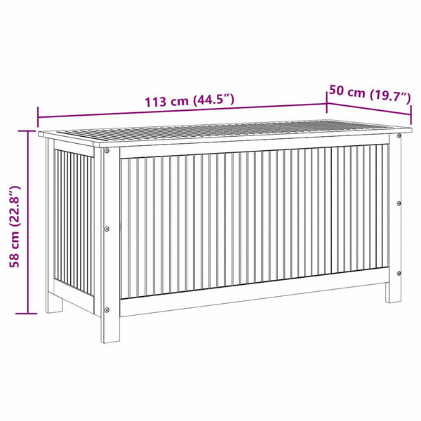 Solid Acacia Wood Garden Storage Box 113X50x58 Cm Storage Boxes