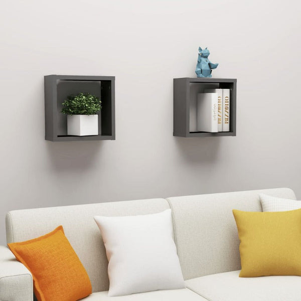 Wall Cube Shelves 2 Pcs 30X15x30 Cm