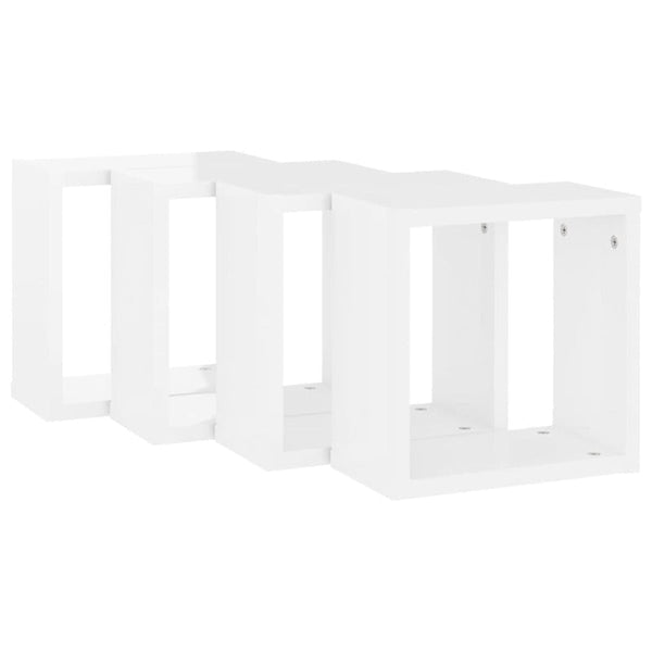 Bookshelves Wall Cube Shelves 4 Pcs High Gloss White 30X15x30 Cm