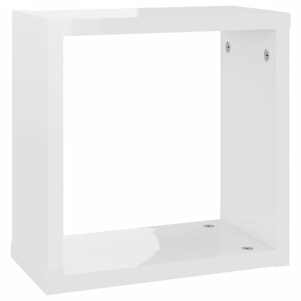 Wall Cube Shelves 6 Pcs High Gloss White 30X15x30 Cm Wall Shelves