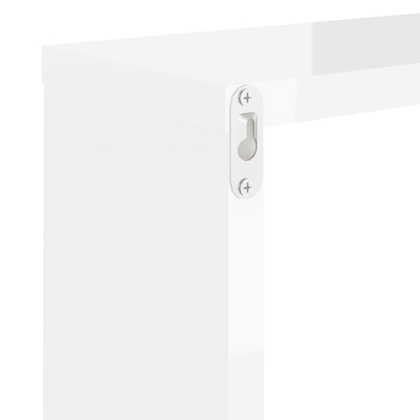 Wall Cube Shelves 6 Pcs High Gloss White 30X15x30 Cm Wall Shelves