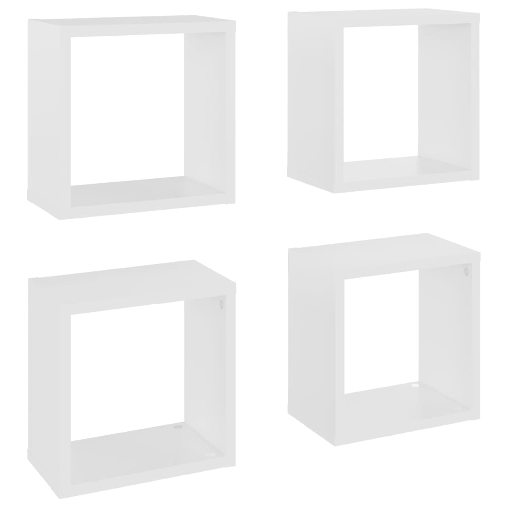 Wall Cube Shelves 4 Pcs White 26X15x26 Cm Wall Shelves