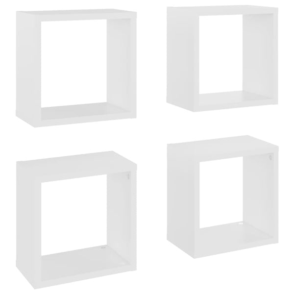 Wall Cube Shelves 4 Pcs White 26X15x26 Cm Wall Shelves