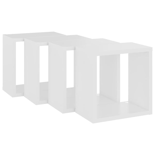 Wall Cube Shelves 4 Pcs White 26X15x26 Cm Wall Shelves
