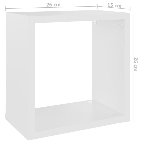 Wall Cube Shelves 4 Pcs White 26X15x26 Cm Wall Shelves