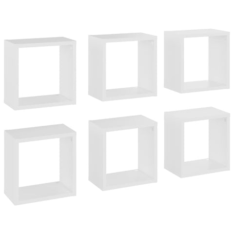 Wall Cube Shelves 6 Pcs White 26X15x26 Cm Wall Shelves