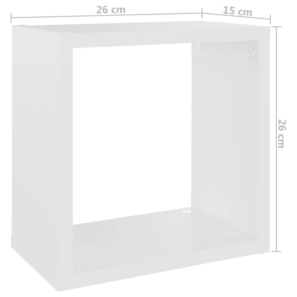 Wall Cube Shelves 6 Pcs White 26X15x26 Cm Wall Shelves