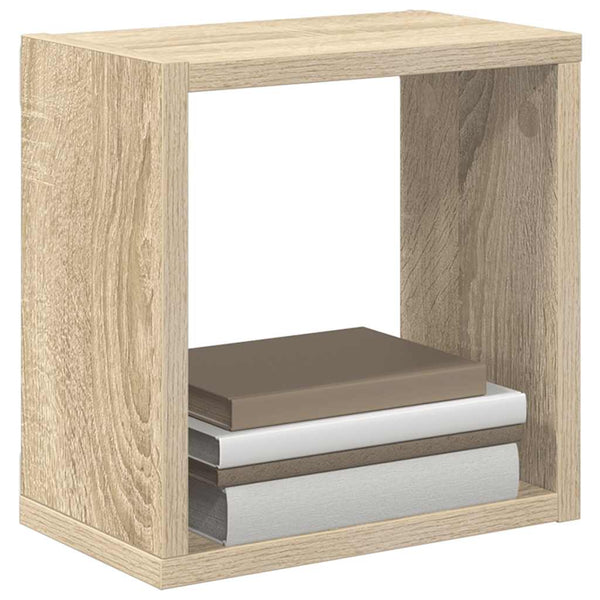 Vidaxl Wall Cube Shelves 2 Pcs White And Sonoma Oak 26X15x26 Cm Wall Shelves