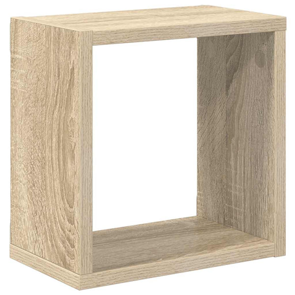 Vidaxl Wall Cube Shelves 2 Pcs White And Sonoma Oak 26X15x26 Cm Wall Shelves