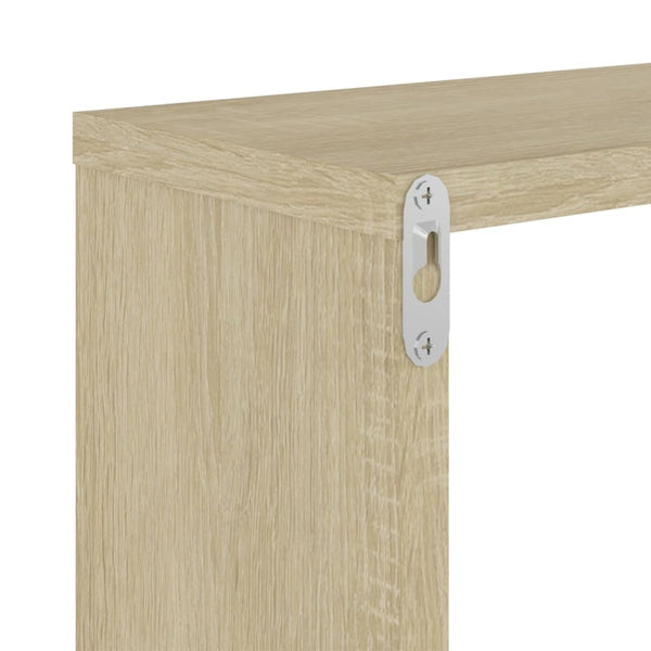 Wall Cube Shelves 4 Pcs White And Sonoma Oak 26X15x26 Cm Wall Shelves