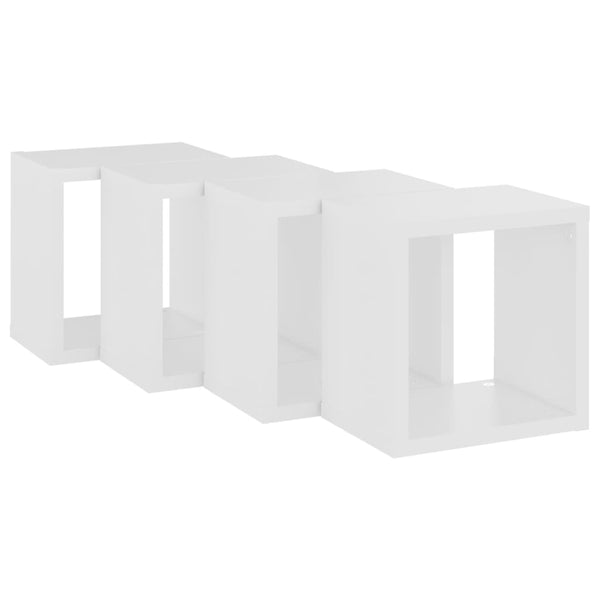 Wall Cube Shelves 4 Pcs White 22X15x22 Cm Wall Shelves