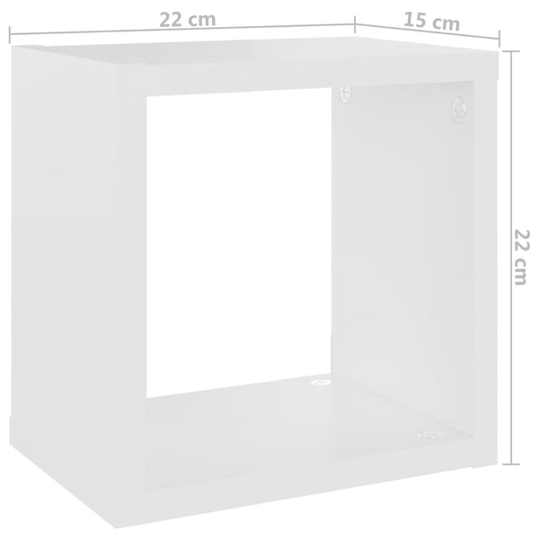 Wall Cube Shelves 4 Pcs White 22X15x22 Cm Wall Shelves