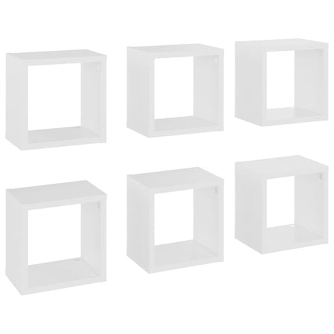 Wall Cube Shelves 6 Pcs White 22X15x22 Cm Wall Shelves