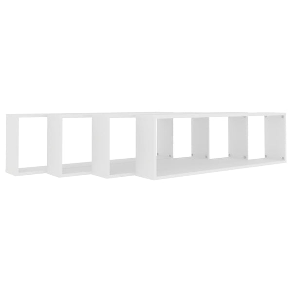 Wall Cube Shelves 4 Pcs White 100X15x30 Cm Engineered Wood Wall Shelves
