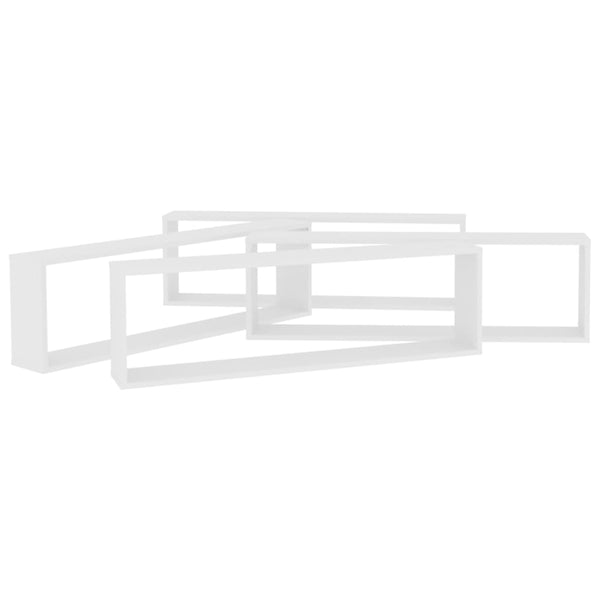 Wall Cube Shelves 4 Pcs White 100X15x30 Cm Engineered Wood Wall Shelves